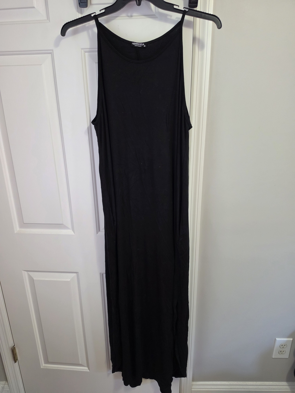 HEIMISH USA Black Thin Spaghetti Strap Maxi Dress 3x NWOT